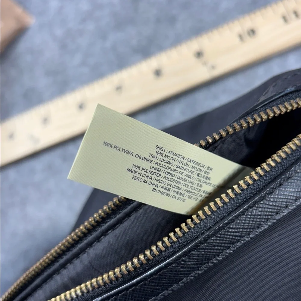 Kate Spade Black Zippered leather trimmed Pouch purse bag